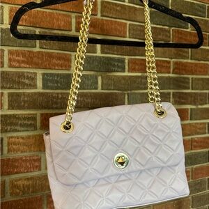 Elegant Quilted Lavender Shoulder Bag